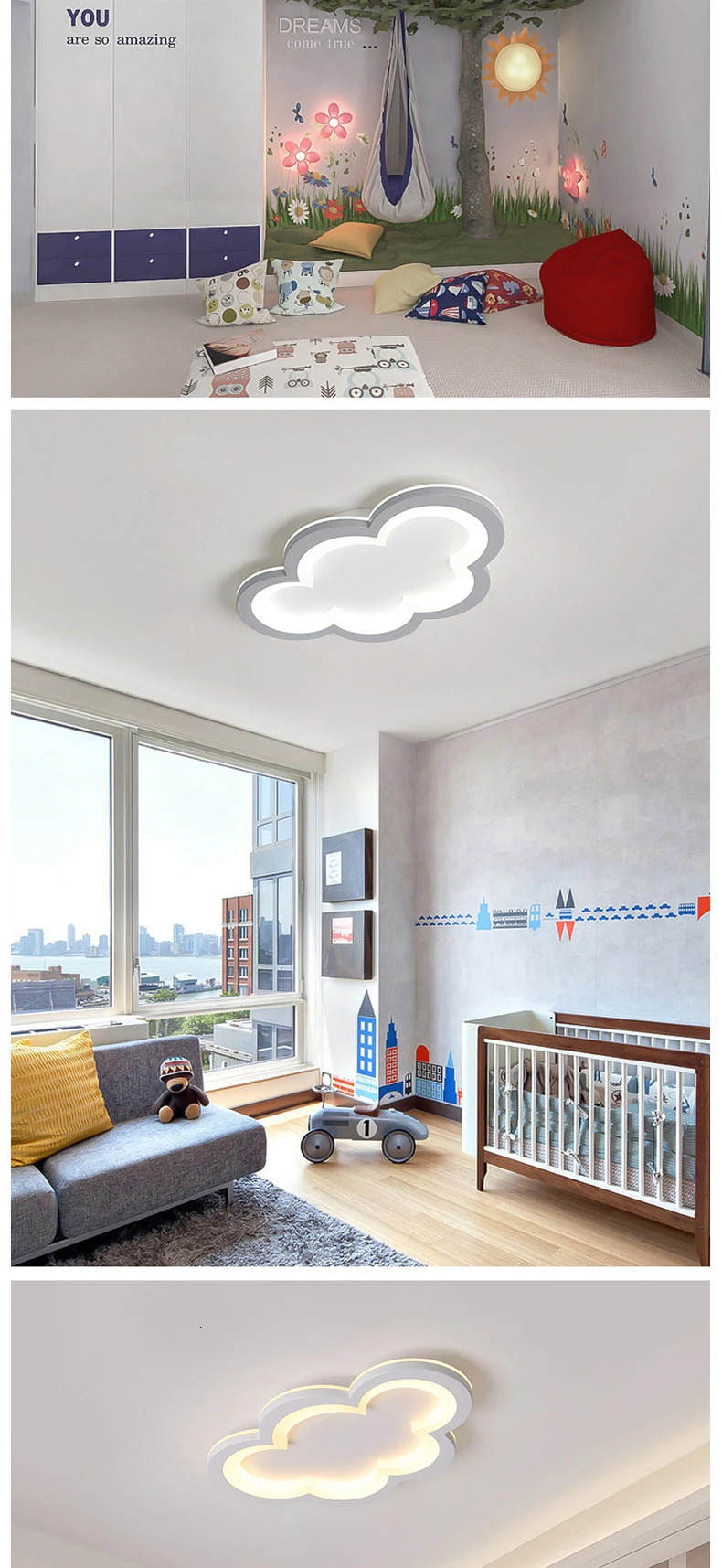 Современный светодиодный потолочный светильник для спальни, детской комнаты, комнаты для девочек, балконов, серый и белый акриловый светодиодный светильник