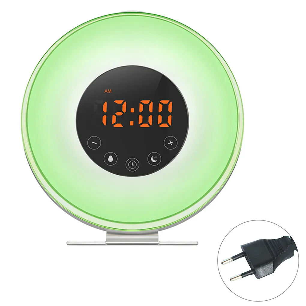 LED Digital Alarm Clock Lamp Night Light Snooze/Sunset FM Radio Memory Function FM Radio Touch Control Alarm EU/US/UK/AU Plug
