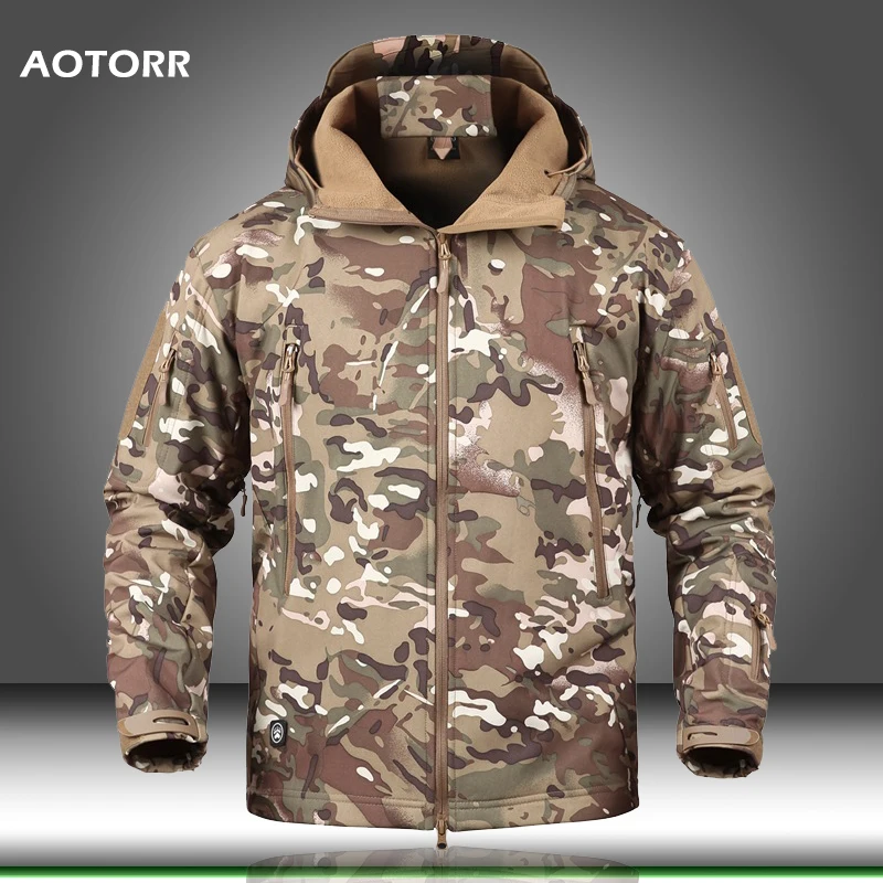 Брендовая мужская Военная камуфляжная флисовая зимняя куртка, пальто, армейская тактическая одежда, мужская куртка-бомбер, ветровки, chaqueta hombre