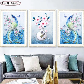 

5D DIY Animal Peacock Diamond Painting Set Cross Stitch Partial Diamond Embroidery Special Shaped Diamond Painting Rhinestone