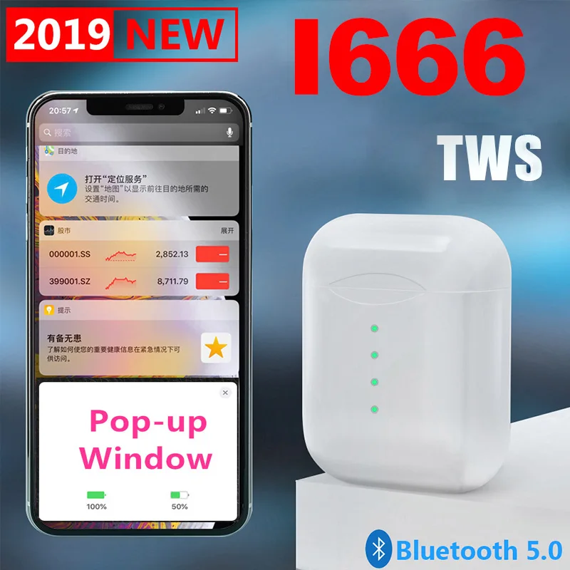 Новые i666 tws сенсорное управление беспроводные Bluetooth наушники всплывающие окна гарнитура для iPhone pk i10 i11 I12 наушники