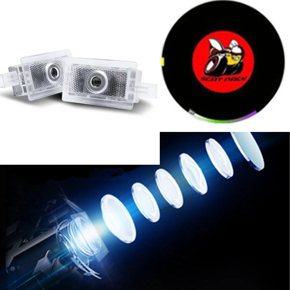 2pcs LED Car Logo Door Laser Projector warning Lights For Dodge Magnum2005- 2008 SRT Charger2006- Avenger 2008