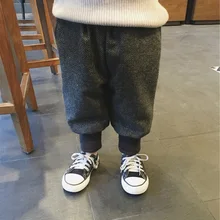 Комплекты для мальчиков штанишки двойные Слои плюс бархат маленькая текстура костюмных брюк буфами на рукавах брюки INS, детская одежда