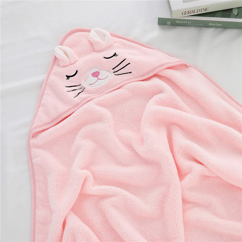 Toddler Baby Hooded Towels Newborn Kids Bathrobe Super Soft Bath Towel Blanket Warm Sleeping Swaddle Wrap for Infant Boys Girls