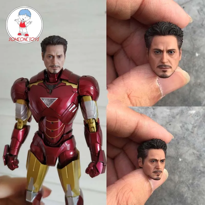

Limited Stock 1/12 Scale Tony Stark Iron Man Head Sculpt for 6 Inches SHF MK4 Male Action Figure Will In Stock Soon