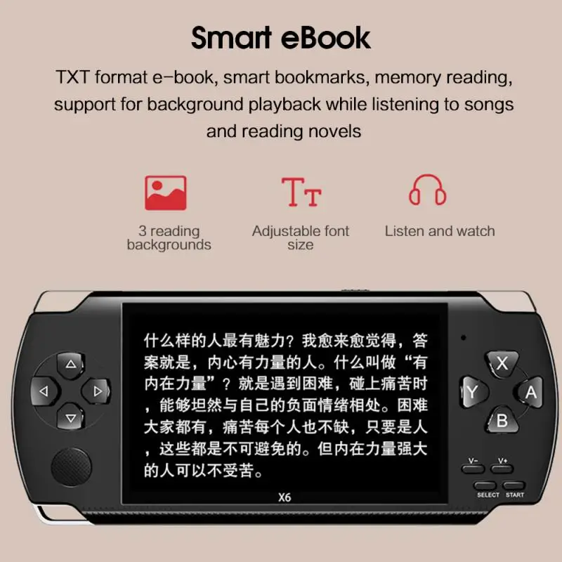 Handheld Game Console 64 Bit 8gb 4.3 Inch HD Mp5 Game Console x6 Fc Portable Handheld Game Player