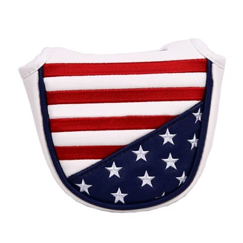 

Stars And Stripes Waterproof Golf Putter Cover Wear Resistant Magnetic Closure Lightweight Practical Storage Portable PU Leather