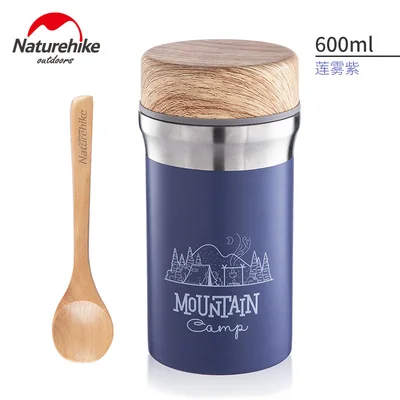 600ml purple Naturehike фляга из нержавеющей стали с ложкой 300 мл/400 мл/600 мл - Цвет: 600ml purple