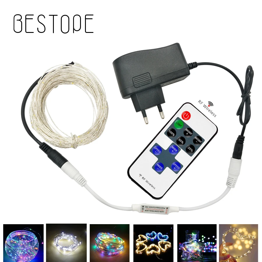 DC 12 V 30 м 80 м Фея светодиодный строки Медный провод Водонепроницаемый открытый светодиодный украшение Рождественские огни с Мощность и