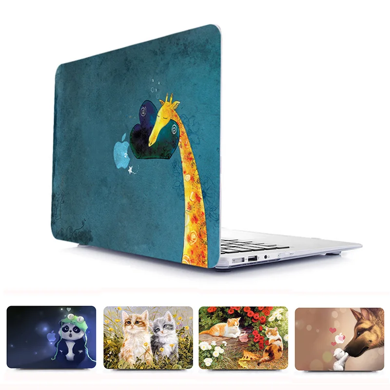 Пластиковый жесткий чехол для ноутбука с животным принтом MacBook Air Pro Retina 11 12 13 15