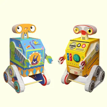 

DIY Manual electric robot Piggy Bank 3d three-dimensional paper model Safe Saving Money Box gift for Boys