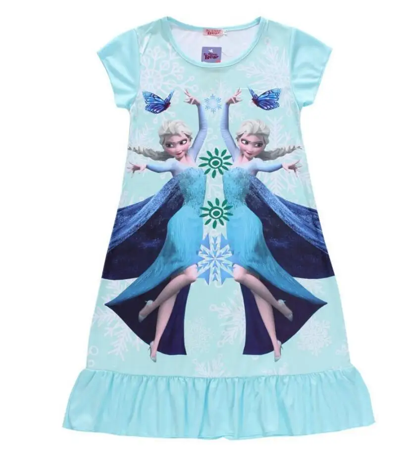 Летнее платье для девочек; маскарадный костюм; платье Снежной Королевы Эльзы и Анны; детская шелковая ночная рубашка; фантазия; платье Рапунцель; пижама для девочек - Цвет: picture