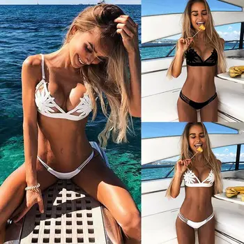 

Women Bandage Swimwear Bikini Set Push-up Padded Bra Bathing Suit Swimsuit Sexy