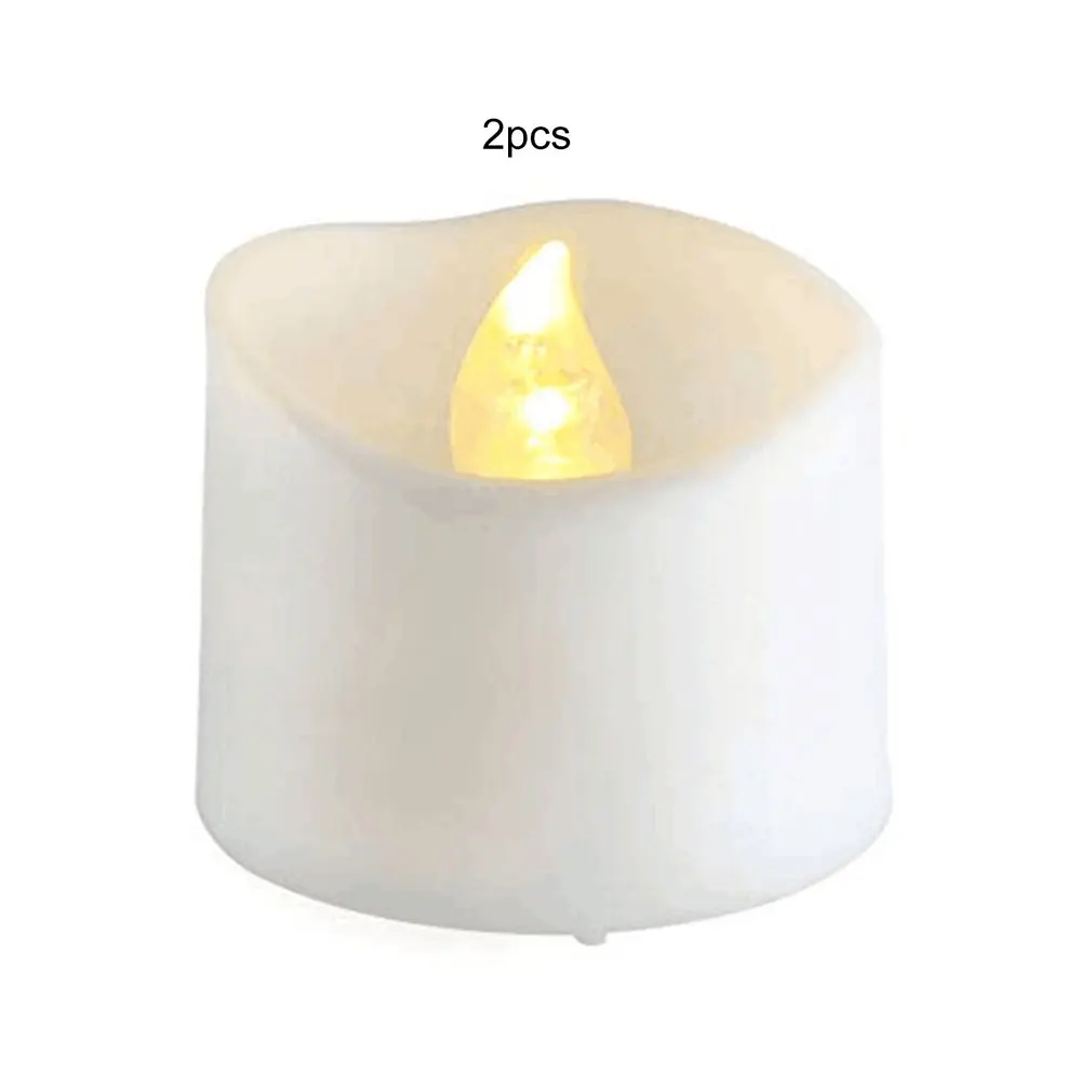 

LED Electronic Candle Light Notched Tea Wax Lamp Wave Mouth Small Tea Wax Valentine's Day Wishing Flameless Lamp