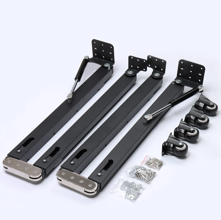 US $154.70 DIY Folded Table Mechanism Kit Hidden Book Table Hardware Set Gas Spring Furniture Hinges