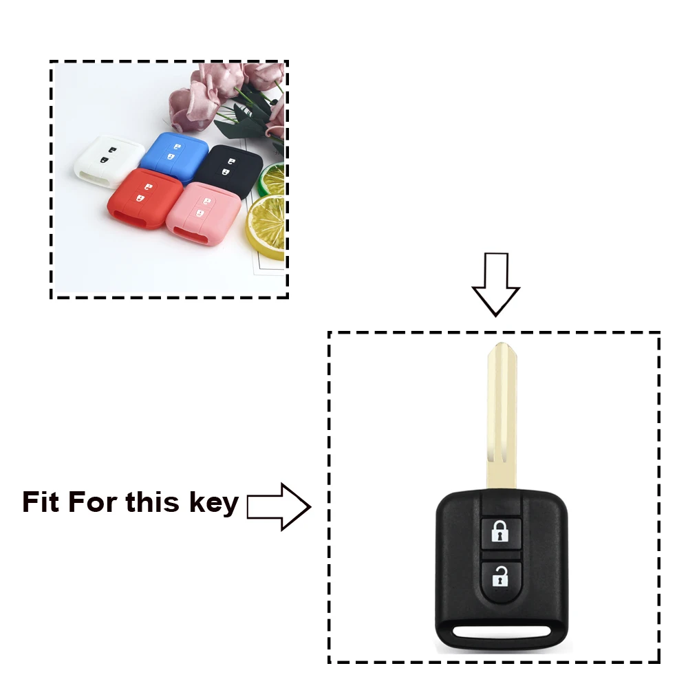Фото Силиконовый чехол KEYYOU для Nissan Micra K12 Note Navara Qashqai J10 Primera Almera Sunny X-Trail 2B №2