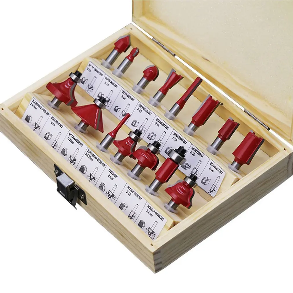 

15Pcs Milling Cutter Machine Tools Set Router Bit for Woodworking Cutters Carbide Shank Mill Milling Wood Cutting Too kitl