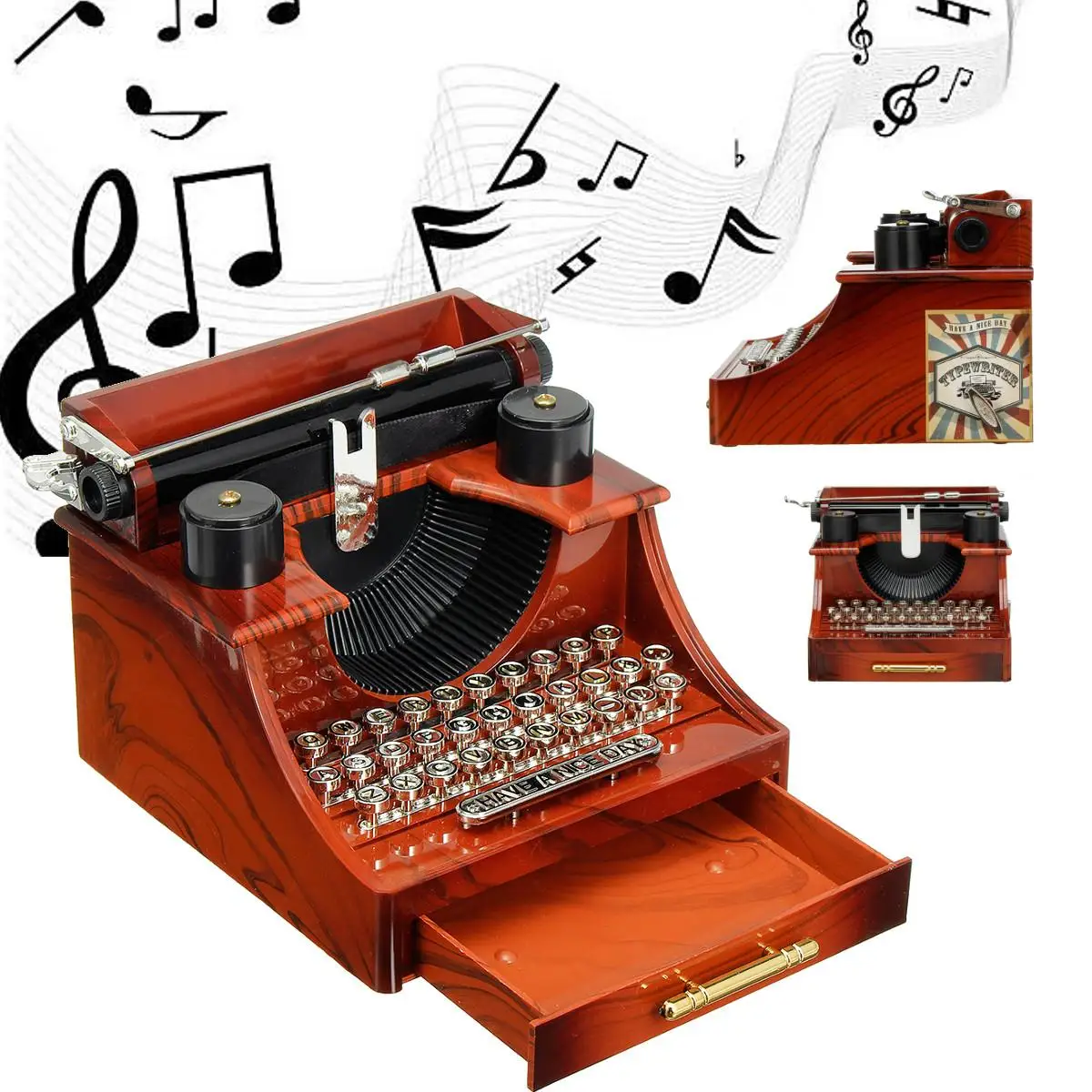 Швейная машина фонограф Ювелирная музыкальная шкатулка ретро машинка Классическая вращающаяся музыкальная шкатулка домашний декор
