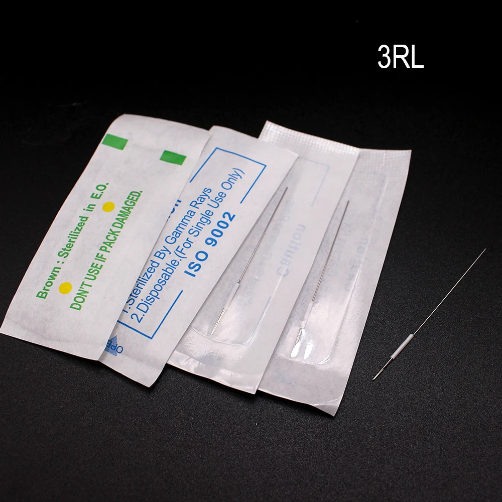Disposable Sterilized 0.35*50mm PMU needles 3RL Tattoo Needles Use For Eyebrow Pen Machine Permanent Makeup Kit | Красота и здоровье