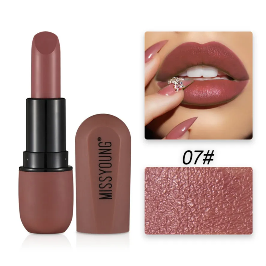 Сексуальная Красная коричневая губная помада матовая Водонепроницаемая