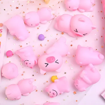 

Cartoon Pink Pig Squishy Cute Anti-stress Ball Squeeshy Slow Rising Squishy Soft Sticky Decompression Funny Spoof Creative Gifts