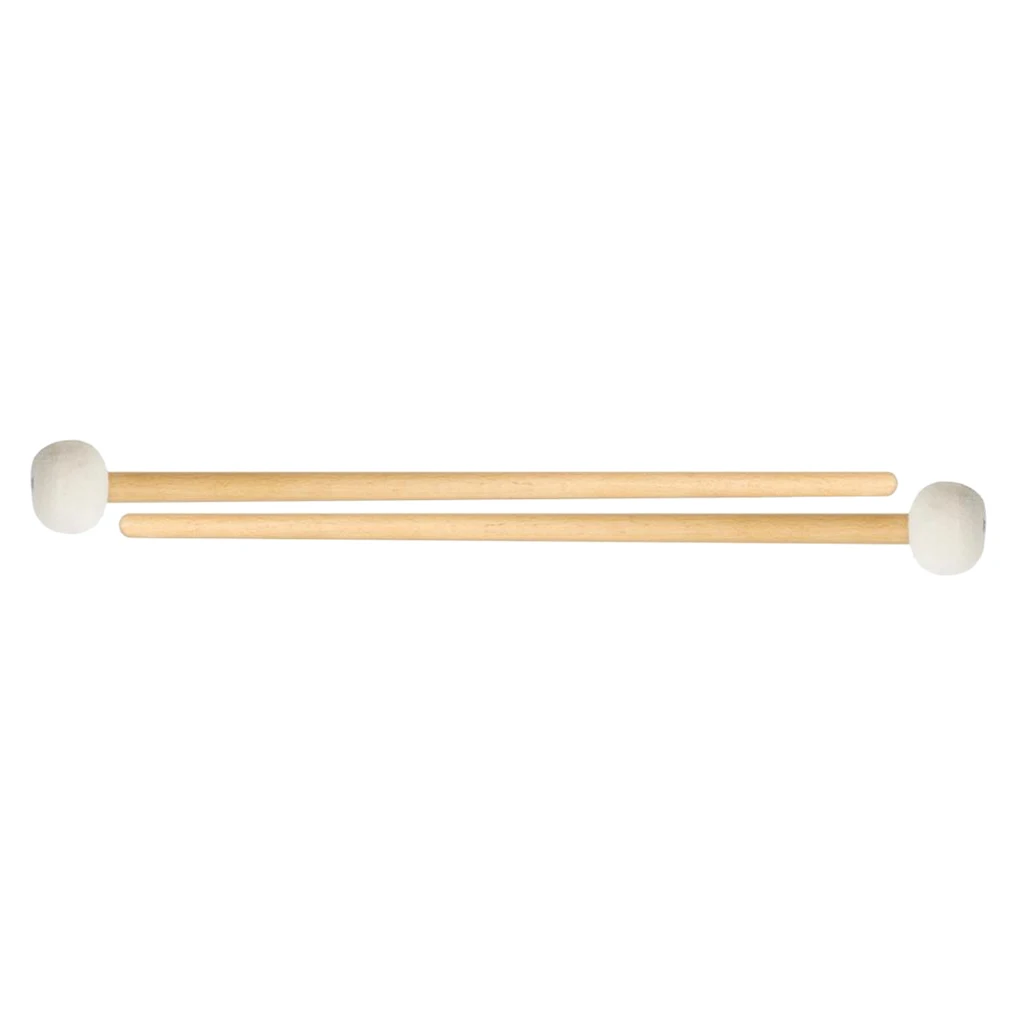 Bass Drum Mallets Sticks Felt Mallet with Wood Handle for Percussion Bass Drum, 15 Inch