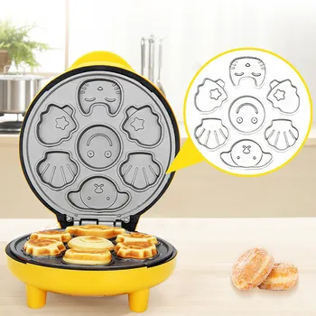 

H220V Household Cake Machine Cartoon Mini Children's Bread Machine Double-sided Heating Baking Breakfast Tools EU #N3