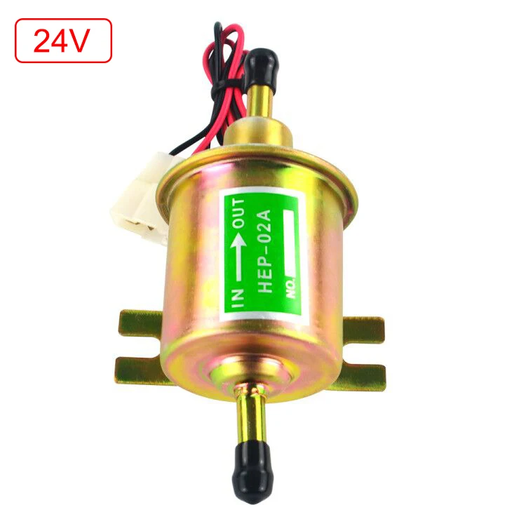 24V Gold Топливный насос 12 В 24 В, Электрический бензиновый насос, болт низкого давления, крепежная проволока, дизельный HEP-02A, набор металлических золотых, серебряных, черных 8 мм BJ-HEP-002/3 - Цвет: 24V Gold