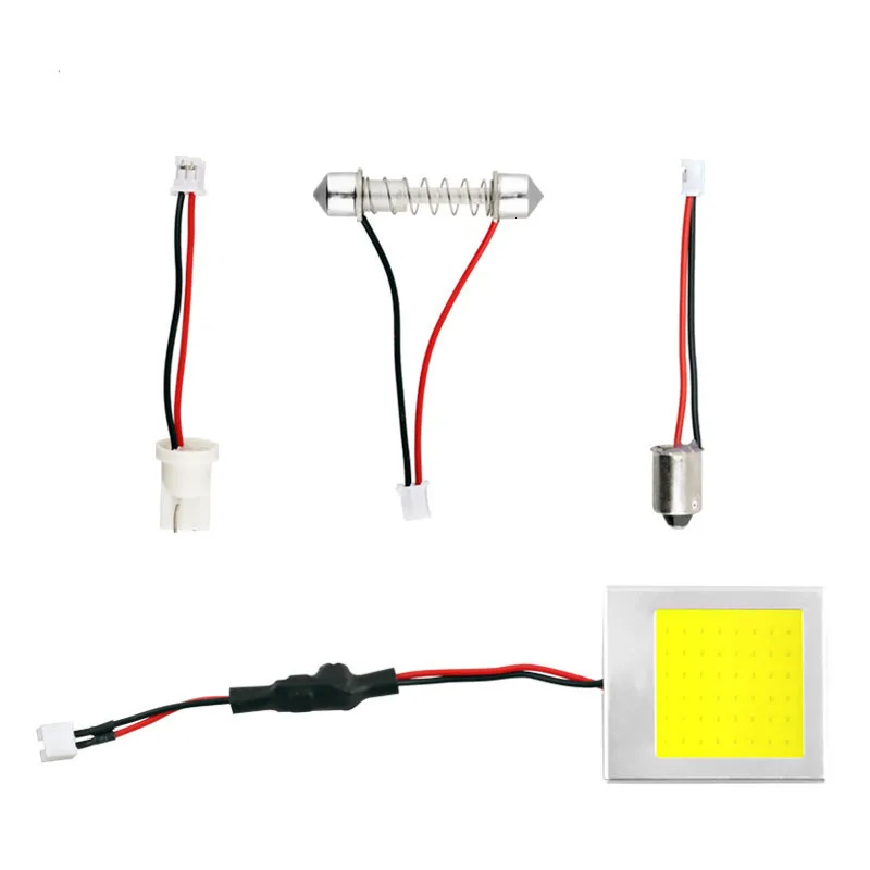 1 Piece W5W T10 C3W C5W C10W BA9S Festoon LED COB LED Panel Dome Lamp Auto Car Interior Reading Plate Light Ceiling Wired Lamp