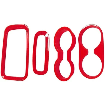 

Inner Front and Rear Water Cup Holder Trim,Gear Box Trim and Transfer Case Trim 4 Pcs for Jeep Wrangler JK & Unlimited 2/4 Door