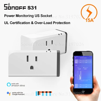 

Itead Sonoff S31 Smart Plug Energy Monitoring US Version Wifi Switch Upgraded Compact Design Support Google Home Alexa IFTTT