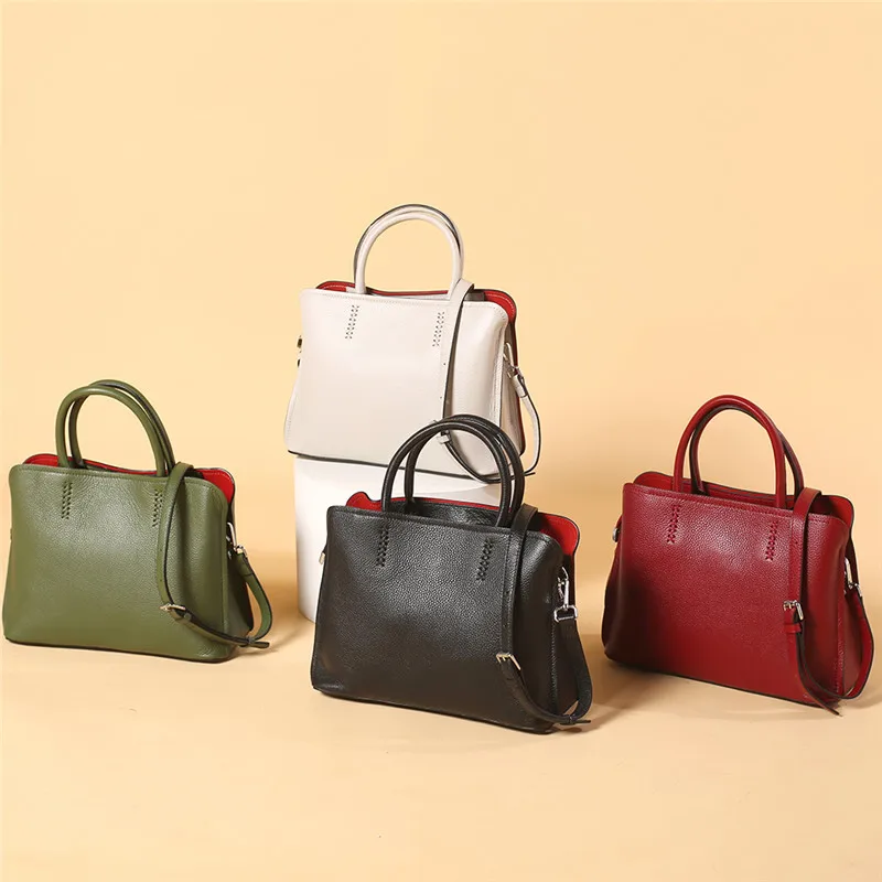 

Luxury Women Handbags First Layer Leather Shoulder Bag Solid Black Female Crossbody Bags For Women Lady Elegant Women Travel Bag
