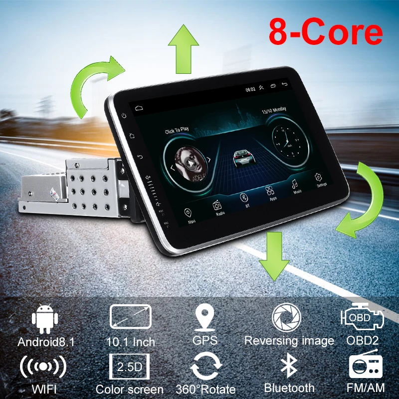 101 pulgadas Android 81 navegación GPS para coche WIFI 1 + 16G pantalla a Color Radio estéreo para