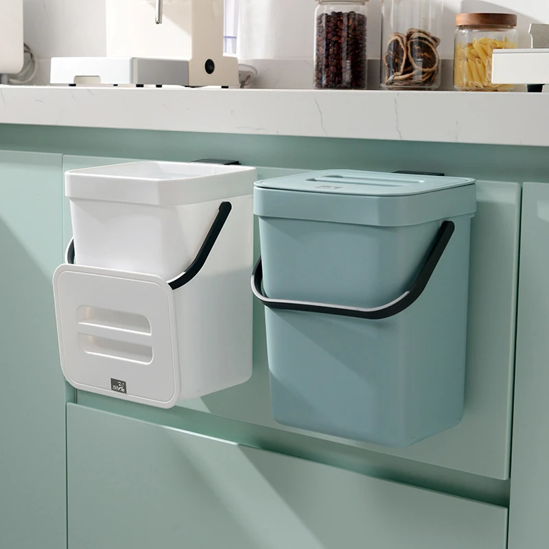 Multifunction Hanging Trash Can for Kitchen Nordic Wall Mounted