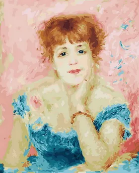 

Unframe diy oil picture oil paintings by numbers figure painting paint by number for home decor 4050cm lady