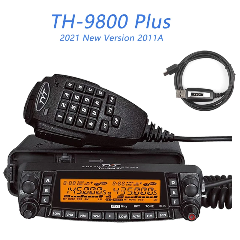 TYT TH-9800 Mobile Radio Station Transceiver Amateur Vehicle Radio Quad Band 29/50/144/430MHz Cross-Band Repeater 50W