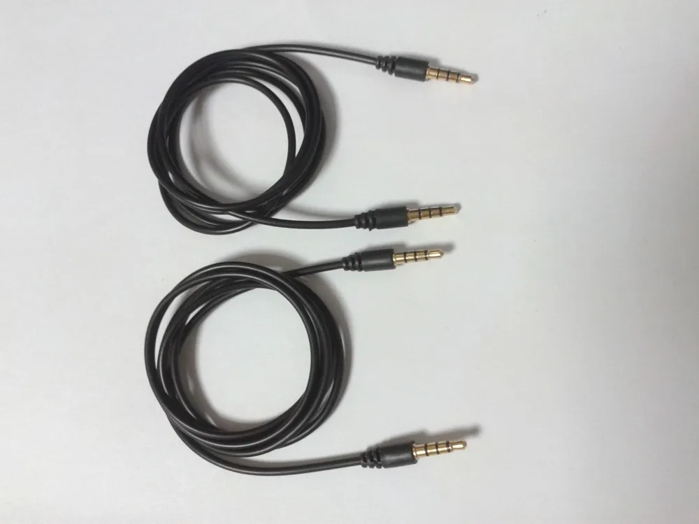 

50PCS Gold Plated 3.5mm 4 Pole Plug Male to Male Audio Cable 1.2M New