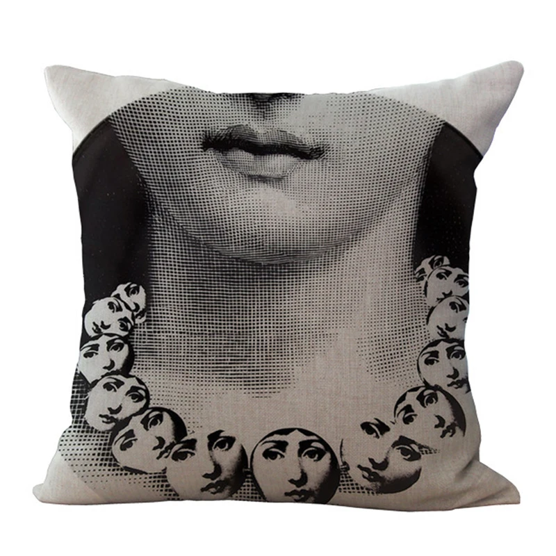 Винтаж rosenthal Piero fornasetti наволочка Красота уход за кожей лица Хлопок и лен с принтом наволочка для автомобильной подушки офис диван пледы декоративные домашние наволочки