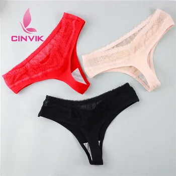 3Pcs Cotton Panties for Women Sexy Lace String Thongs Seamless G-String Plus Size Briefs Panties Women Underwear Newest Lingerie 1