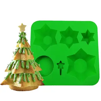 

Christmas Tree Silicone Mold Cake Baking Tool Diy Chocolate Ice Tray Mould Cake Decorating Home Kitchen Supplies