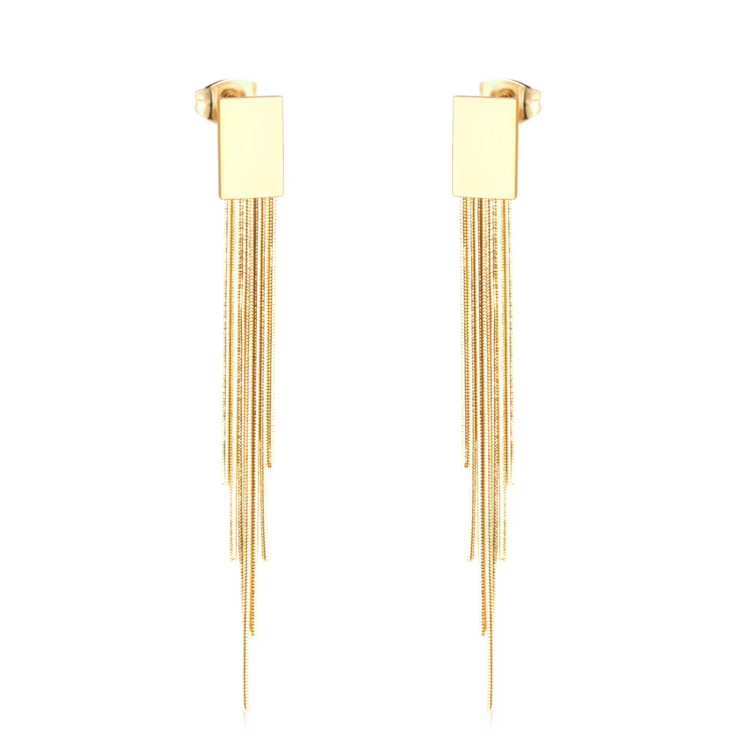 Star drop earrings for women with fringes.