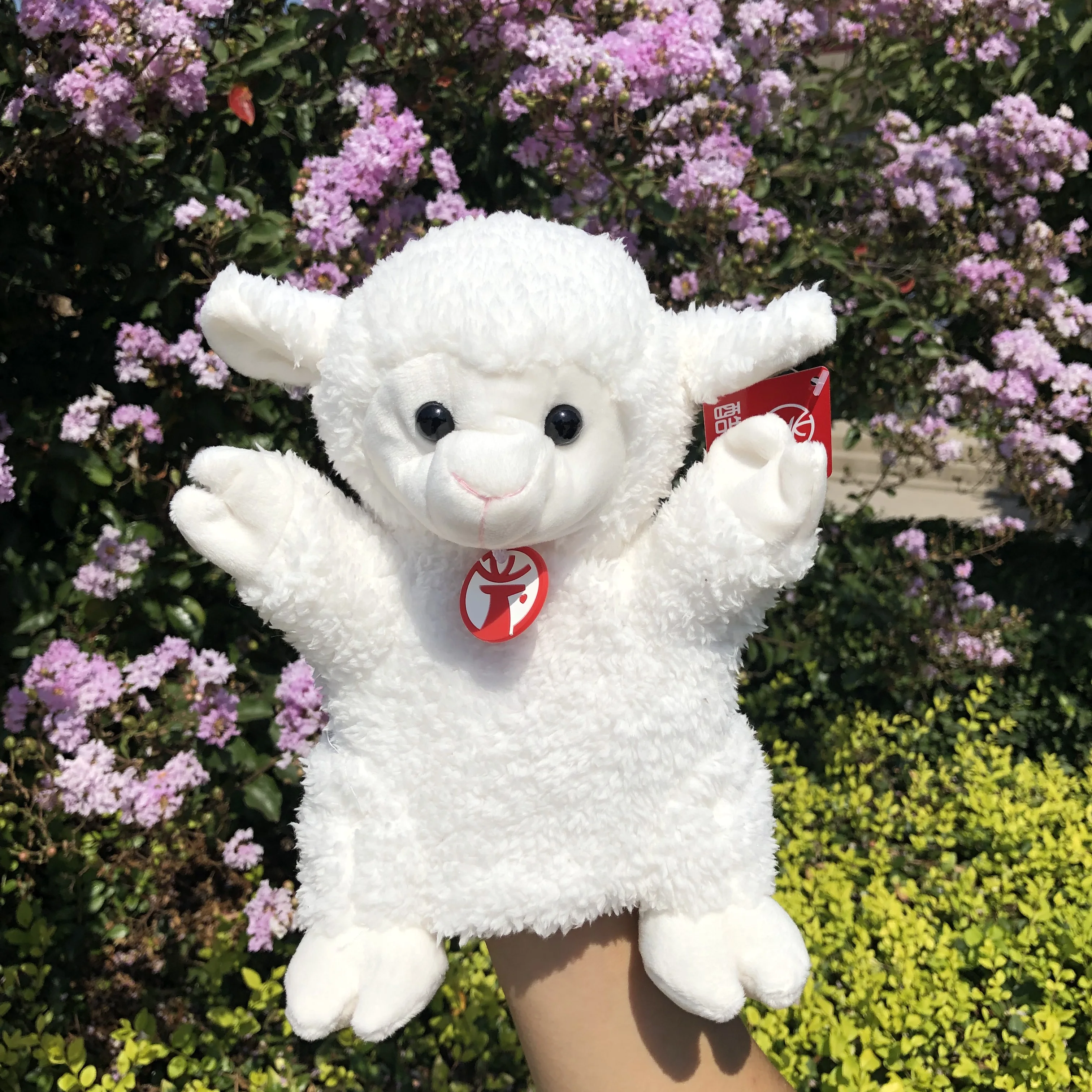 23cm Cute Sheep Hand Puppet Baby Kids Developmental Toys Soft Lovely Cartoon Interactive Plush doll Game Playing Toy kids Gifts | Игрушки и