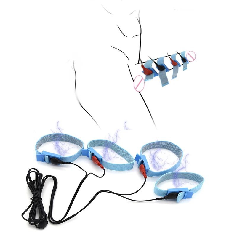 Electric Sex Toys Electro Sex Toys Electric Shock Penis Ring Electro Stimulation Penis Massage Accessories Cock Cage Extender Sex Toys For Men Masturbator