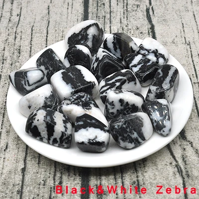 Black&White Zebra Gravel Specimen Size Irregular Tumbled Stones Reiki Healing Crystal Quartz Mineral Home Aquarium Decor