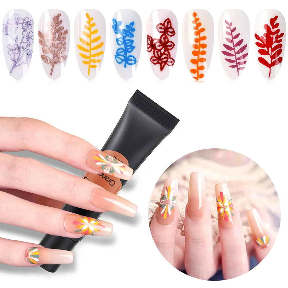 KADS 10 Pcs Nail Stamping Gel Polish Set for Nail Stamp Plates Template 8ml UV LED Soak Off Gel Print Manicure Tool Printing Gel 6