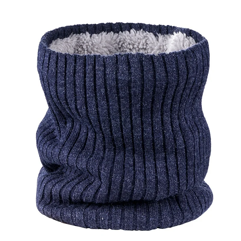 Dark blue Открытый шейный теплый шарф мягкий двухслойный вязаный флисовый подкладка шейный Гетр для велоспорта лыжного спорта альпинизма - Цвет: Dark blue