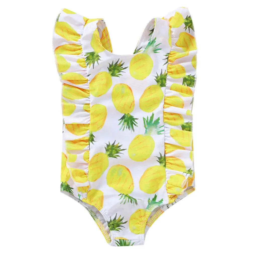 Одежда для купания для подростков; бикини с фруктами для маленьких девочек; купальный костюм из полиэстера; купальный костюм; пляжная одежда; L1204