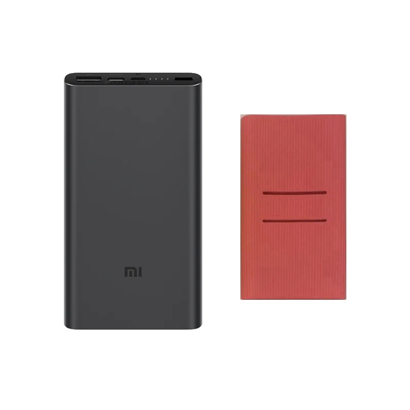 Black add Pink 10000 мАч Xiaomi Mi внешний аккумулятор 3 PLM12ZM Двусторонняя Быстрая зарядка USB-C Двойной вход двойной выход 10000 мАч Внешний аккумулятор для iPhone 11 Pro - Цвет: Black add Pink