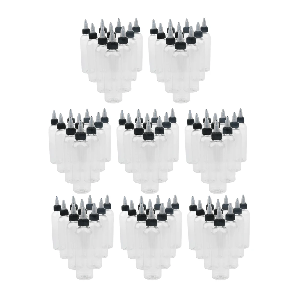 80x 120ML Plastic Squeeze Bottles With Twist Cap Tip Applicator/Glue Bottle