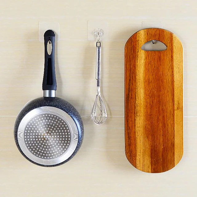 6 db Átlátszó, Erős Önmaga Ragasztó Ajtó Falfalfok Fogók Törölköző Mop Kézitáska Tartóhorgok A Konyhai Fürdőszobai Kiegészítők Függőhorgjai - Image 4